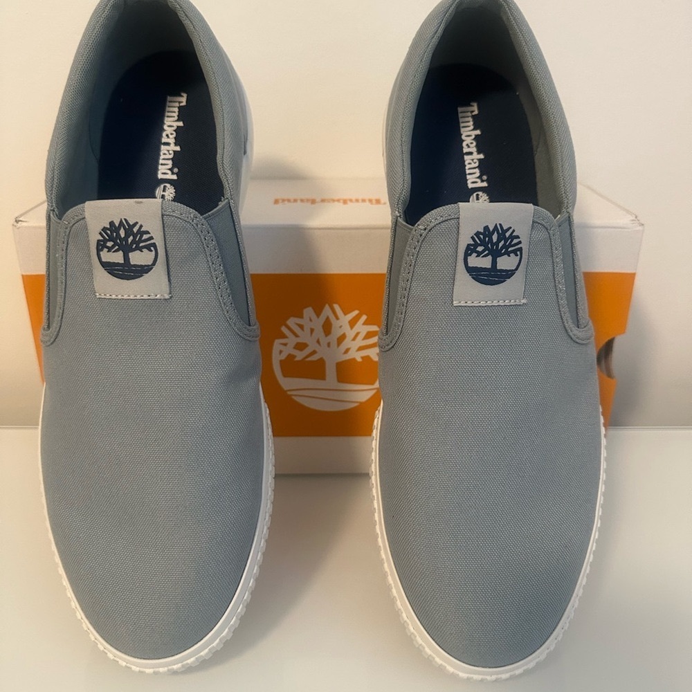 TIMBERLAND men's moccasin-style athletic shoe, light gray, size 11.5, NEW - Picture 4 of 7